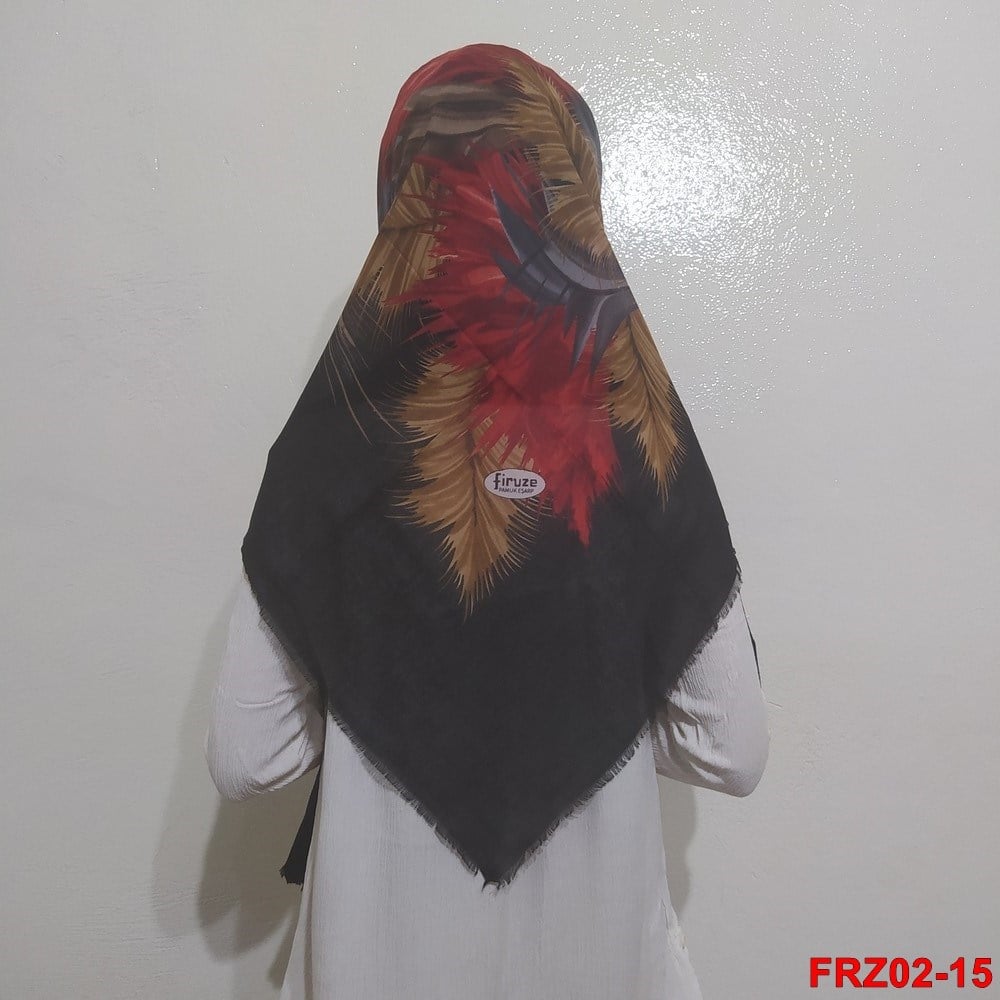 Firuze Flamlı Cotton Eşarp (frz02-15)