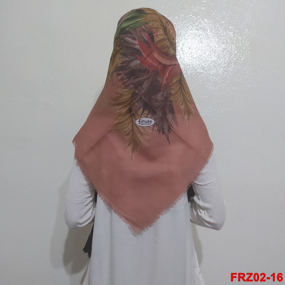 Firuze Flamlı Cotton Eşarp (frz02-16)