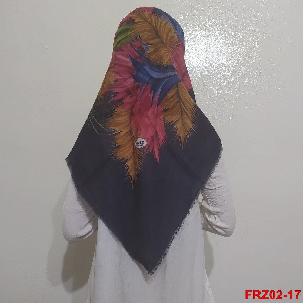 Firuze Flamlı Cotton Eşarp (frz02-17)