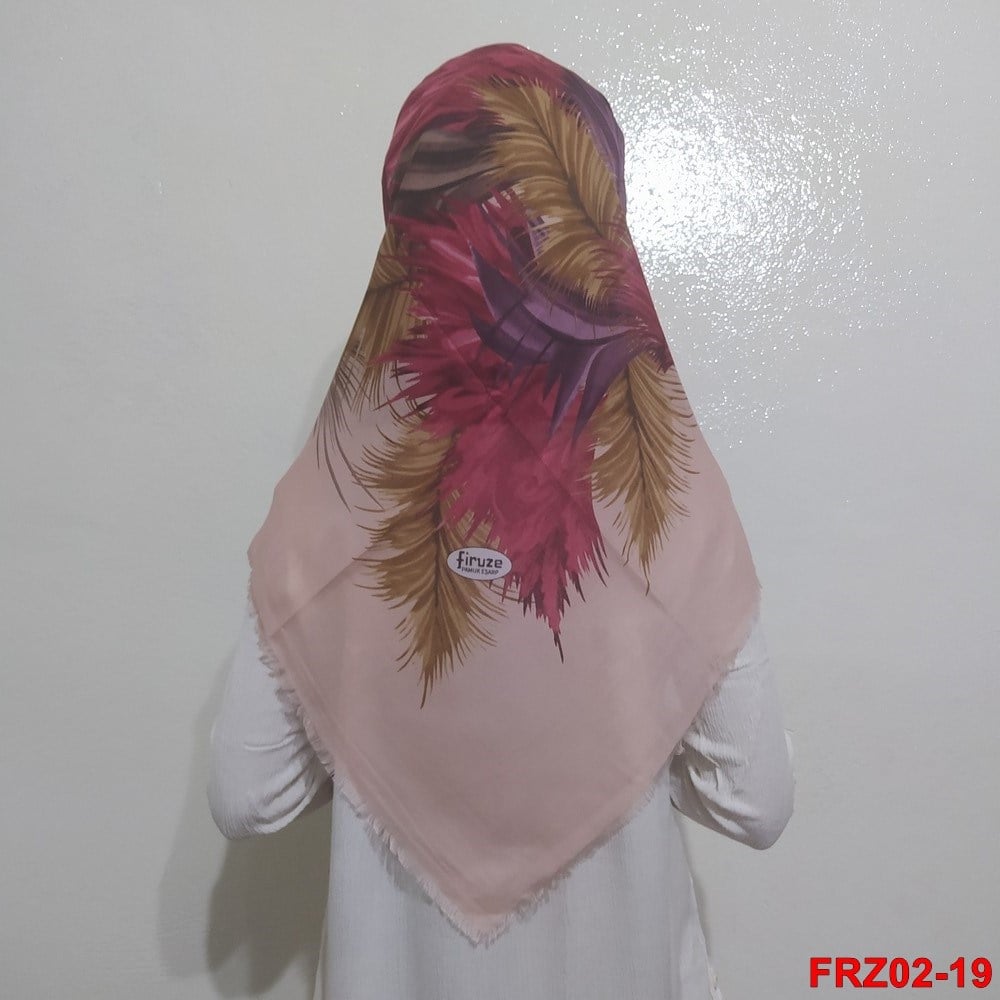 Firuze Flamlı Cotton Eşarp (frz02-19)