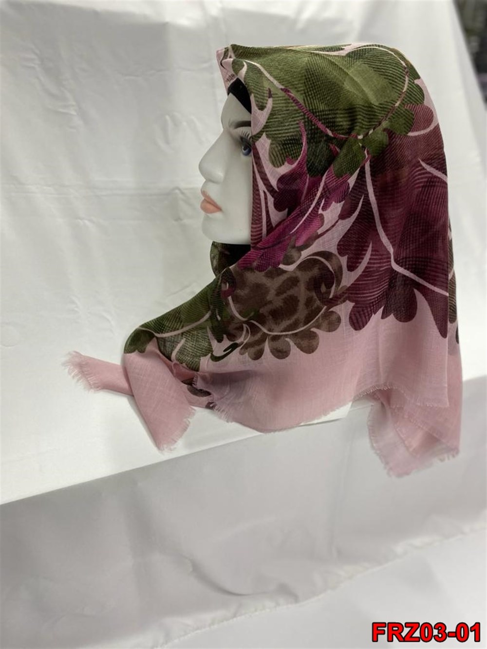 Firuze Flamlı Cotton Eşarp (frz03-01)