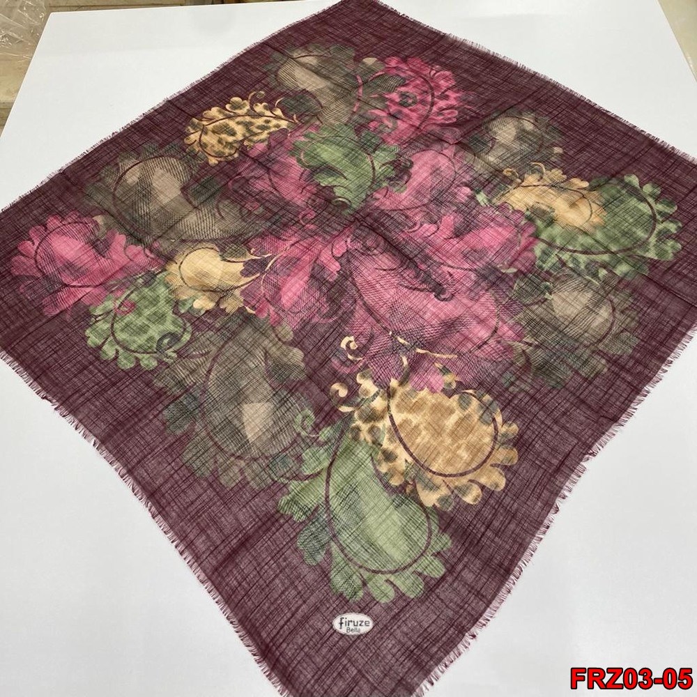 Firuze Flamlı Cotton Eşarp (frz03-05)