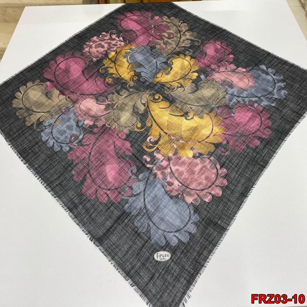 Firuze Flamlı Cotton Eşarp (frz03-10)