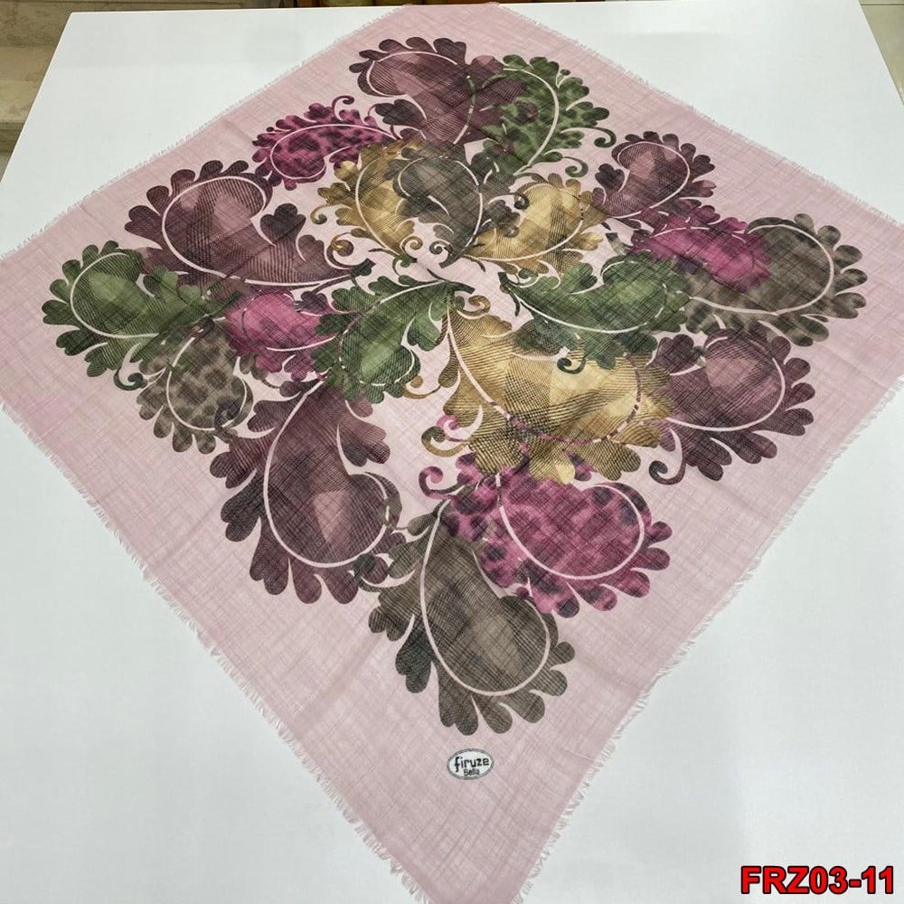 Firuze Flamlı Cotton Eşarp (frz03-11)