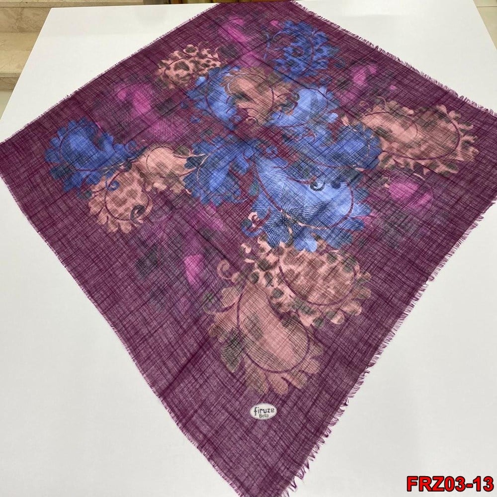 Firuze Flamlı Cotton Eşarp (frz03-13)