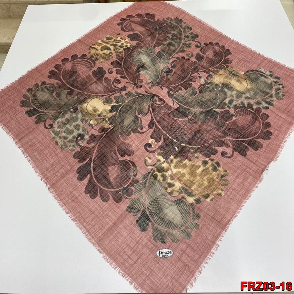 Firuze Flamlı Cotton Eşarp (frz03-16)