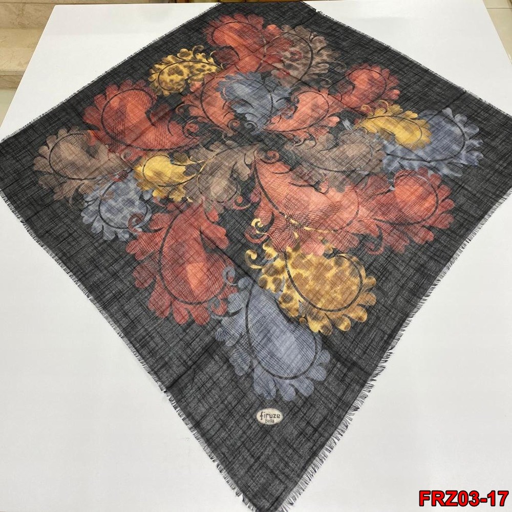 Firuze Flamlı Cotton Eşarp (frz03-17)