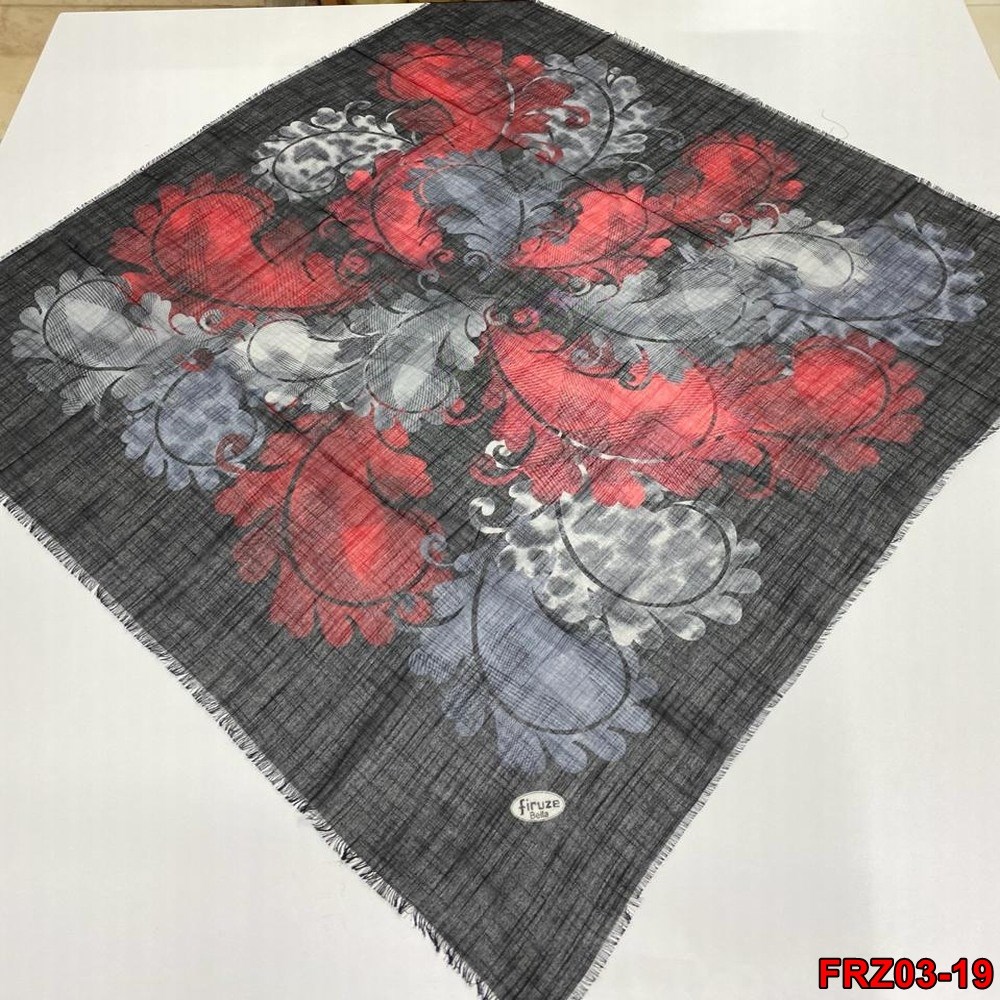 Firuze Flamlı Cotton Eşarp (frz03-19)