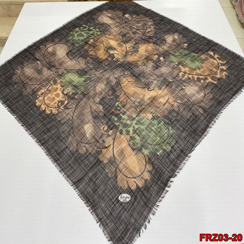 Firuze Flamlı Cotton Eşarp (frz03-20)