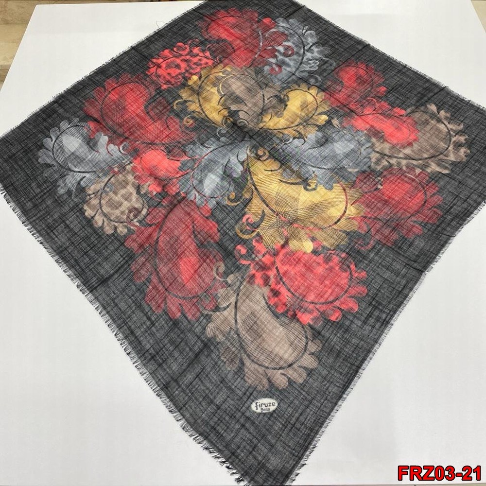 Firuze Flamlı Cotton Eşarp (frz03-21)