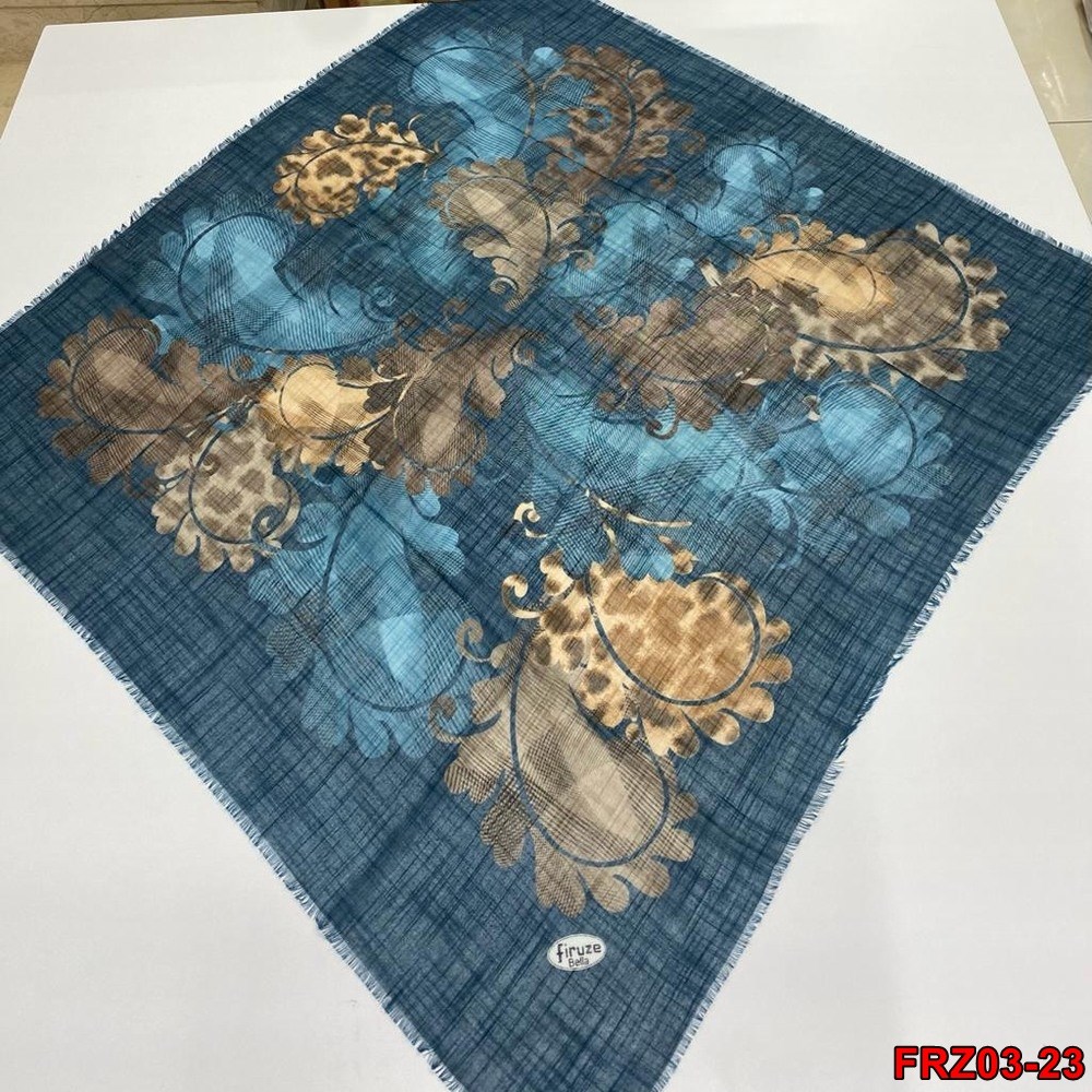 Firuze Flamlı Cotton Eşarp (frz03-23)
