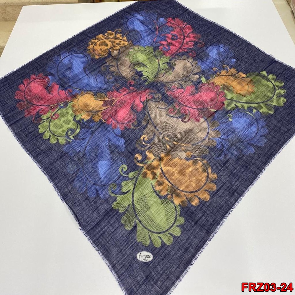 Firuze Flamlı Cotton Eşarp (frz03-24)