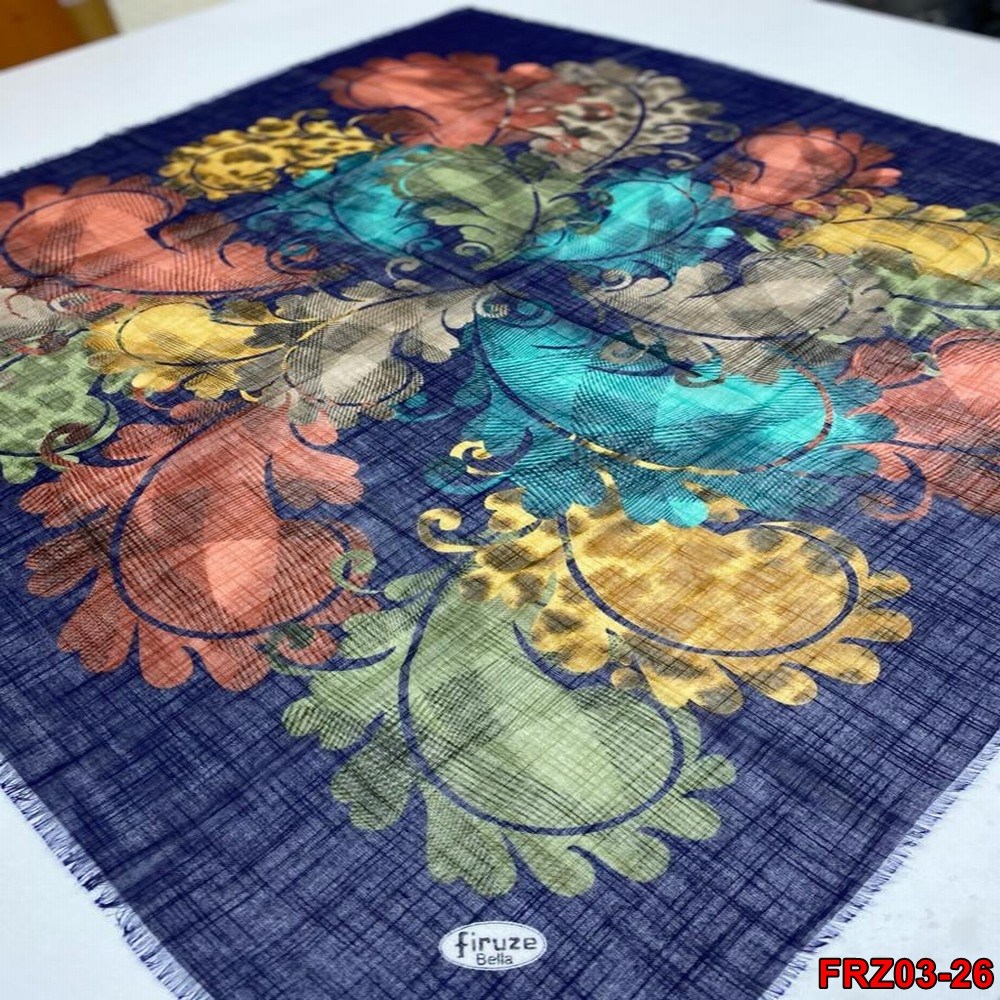 Firuze Flamlı Cotton Eşarp (frz03-26)