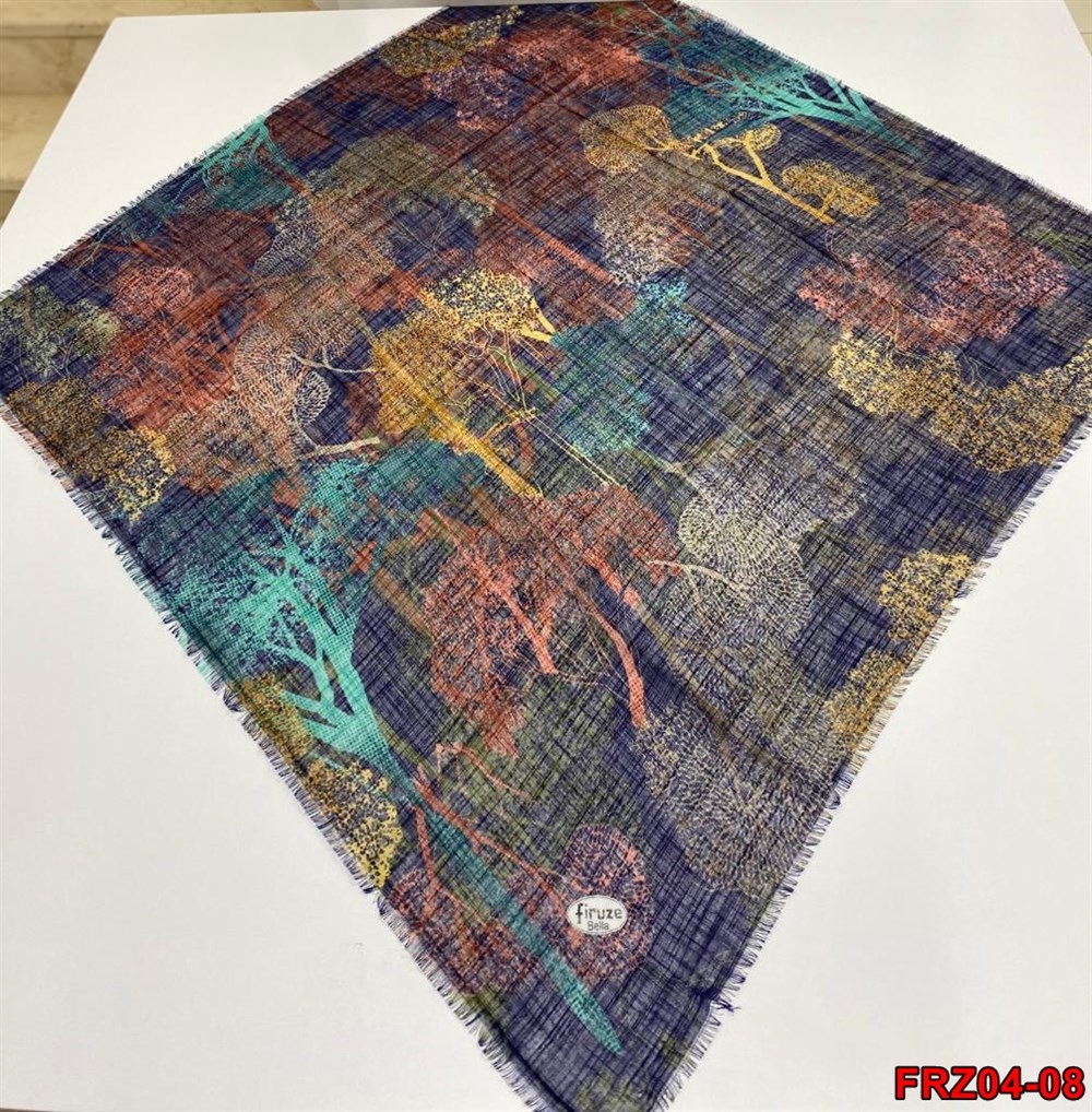Firuze Flamlı Cotton Eşarp (frz04-08)