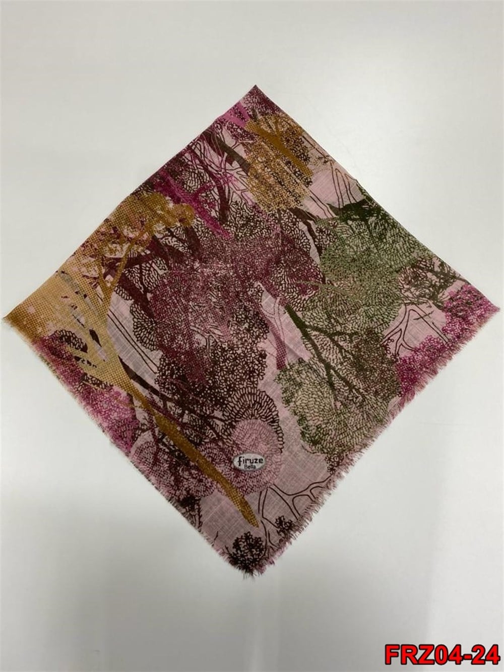 Firuze Flamlı Cotton Eşarp (frz04-24)