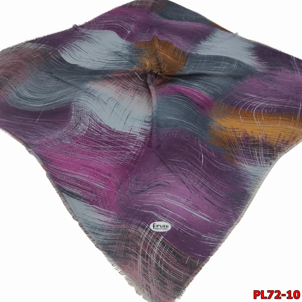 Firuze Flamlı Pamuk Eşarp (PL72-10)