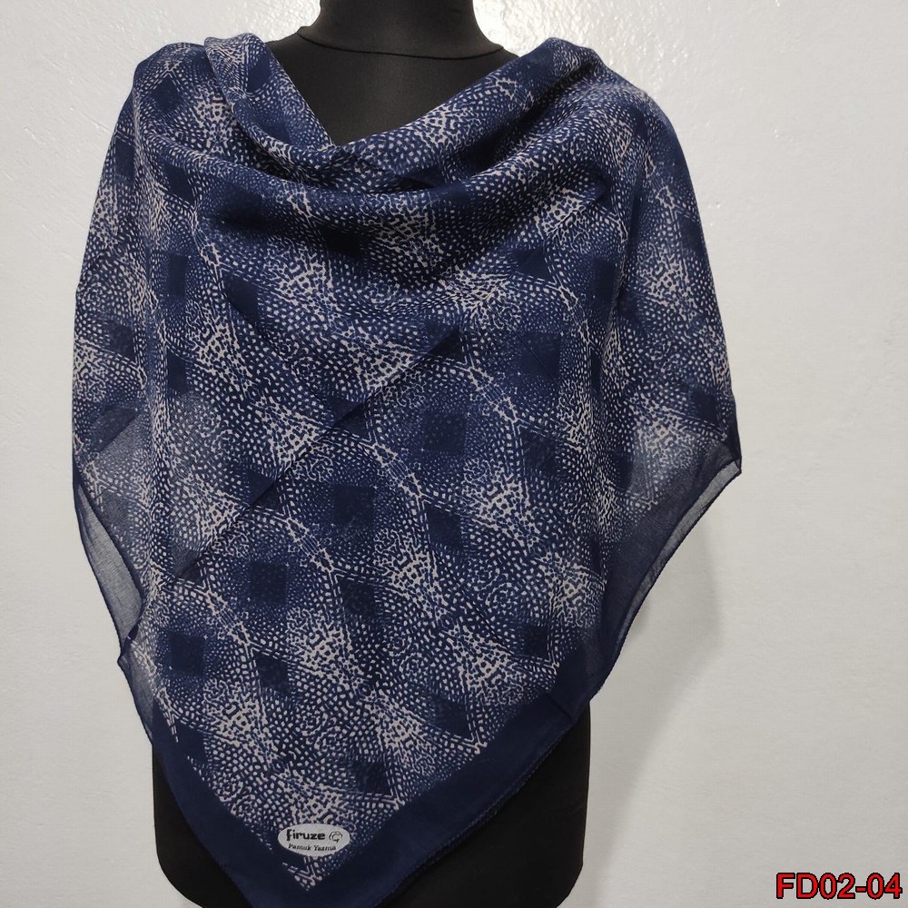 Firuze Kenarı Dikişli Pamuk Yazma(FD02-04)