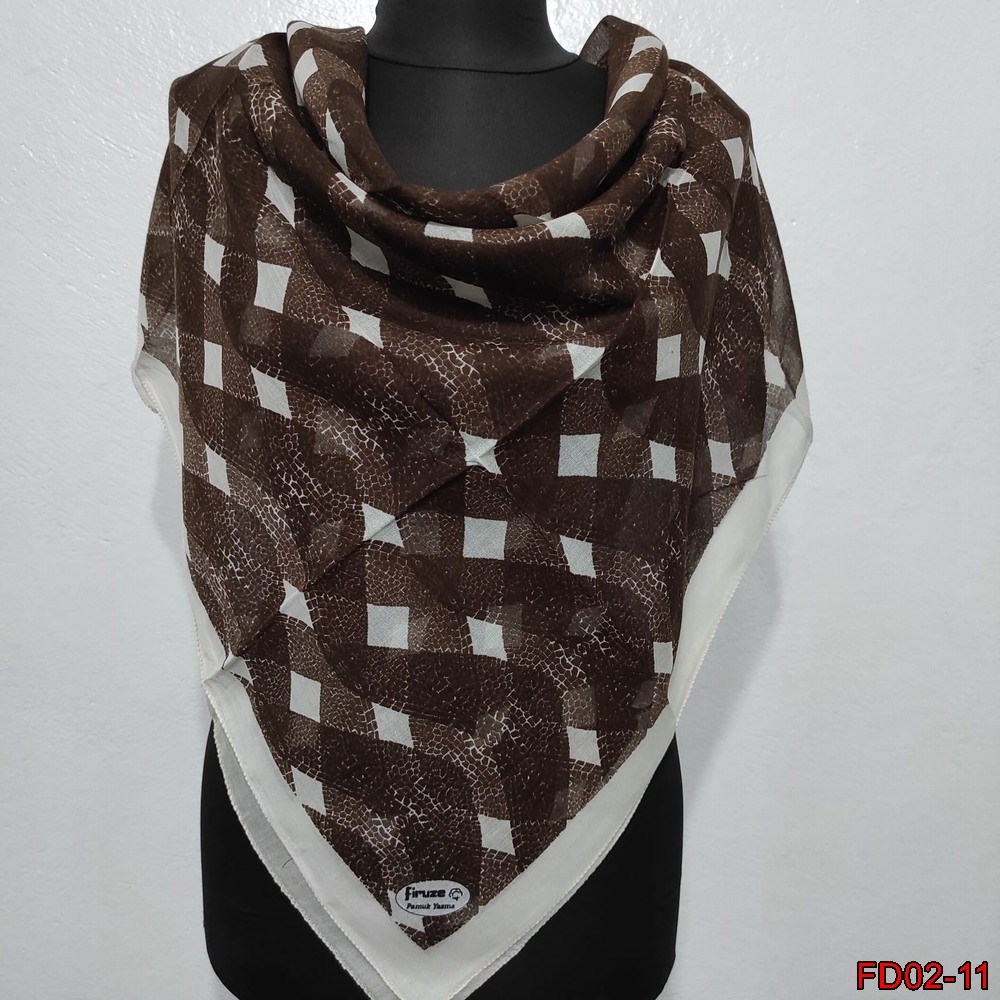Firuze Kenarı Dikişli Pamuk Yazma(FD02-11)