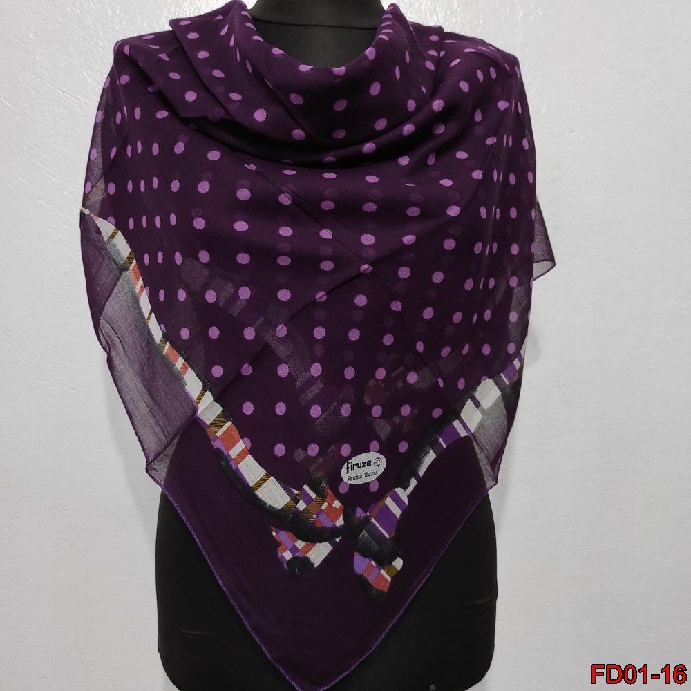 Firuze Kenarı Dikişli Yazma(FD01-16)