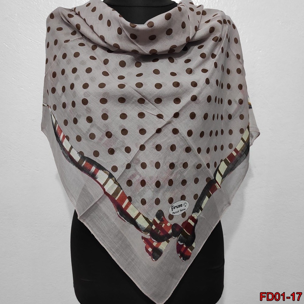Firuze Kenarı Dikişli Yazma(FD01-17)