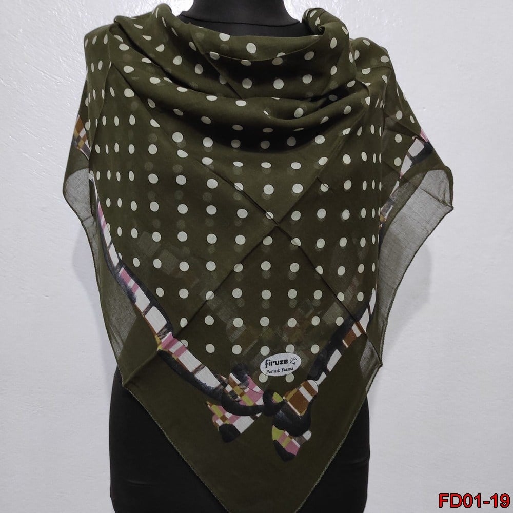 Firuze Kenarı Dikişli Yazma(FD01-19)