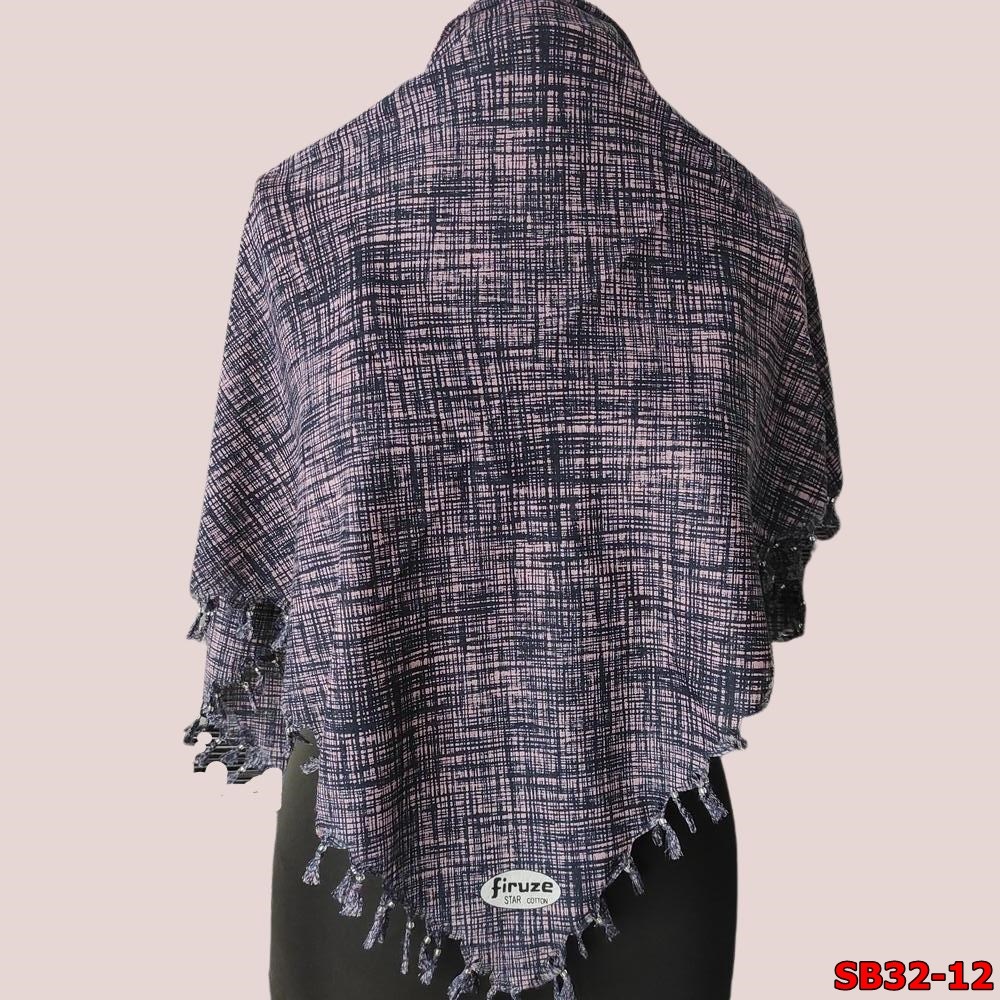 Firuze Sökme Boncuklu Cotton Eşarp(sb32-12)