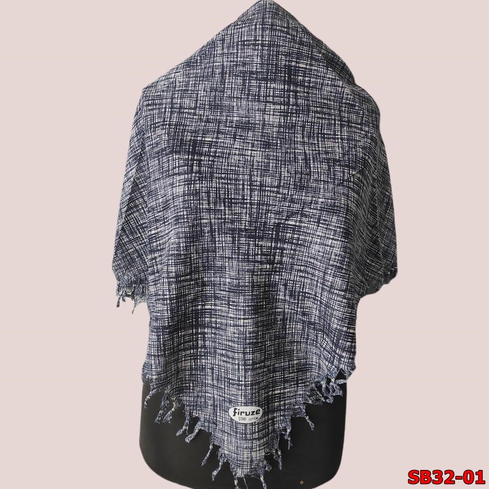 Firuze Sökme Boncuklu Cotton Eşarp(sb32-01)