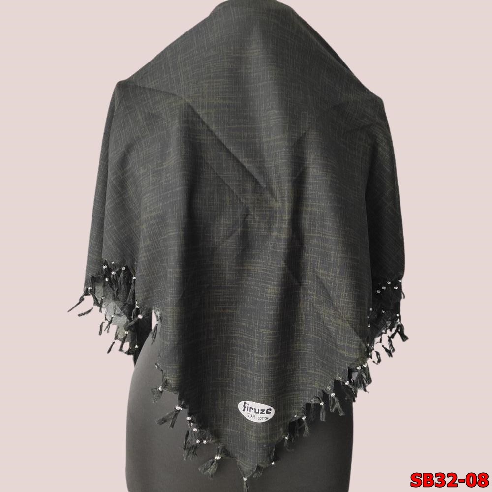 Firuze Sökme Boncuklu Cotton Eşarp(sb32-08)