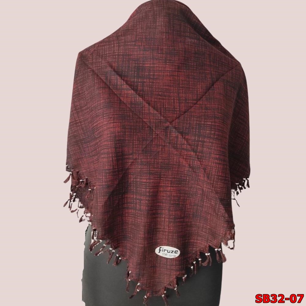 Firuze Sökme Boncuklu Cotton Eşarp(sb32-07)