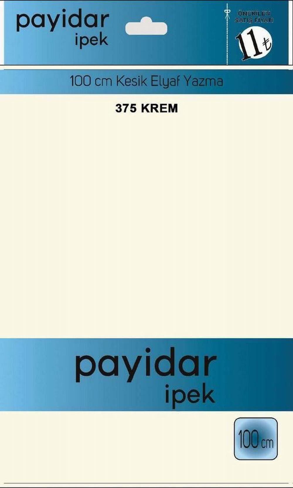 Payidar Düz Renk Poşetli Yazma(Krem)375