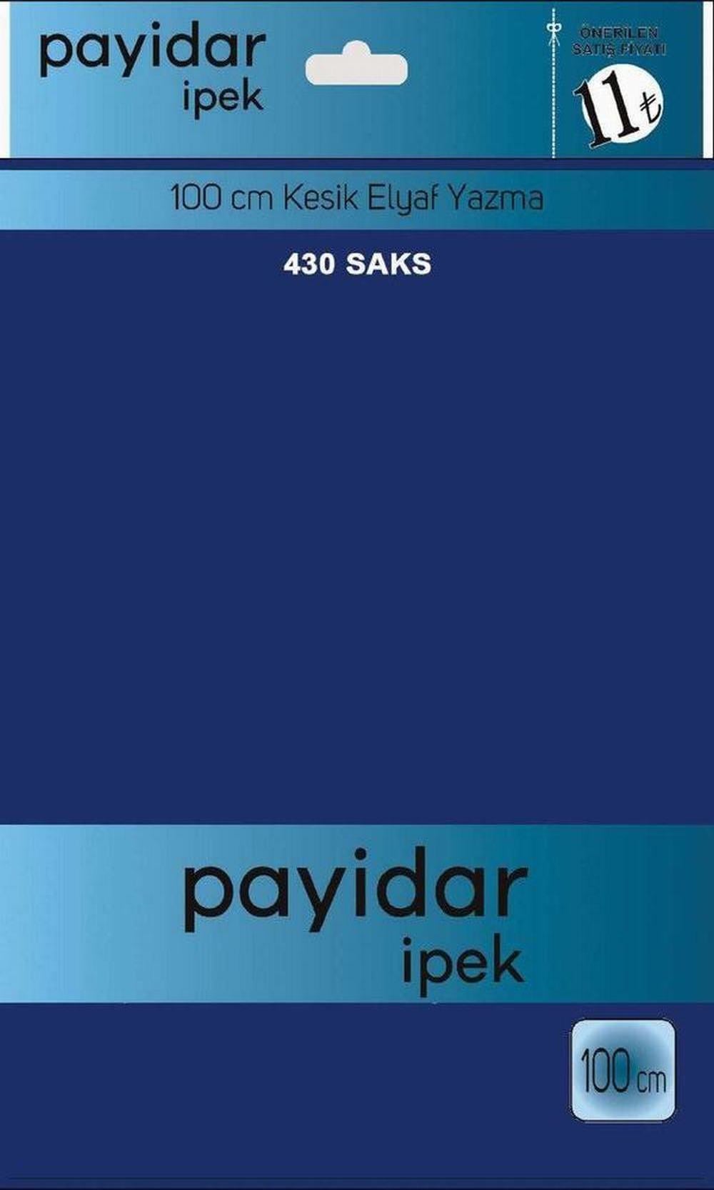 Payidar Düz Renk Poşetli Yazma(Saks)430