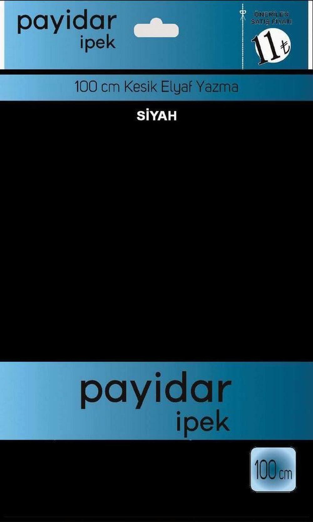 Payidar Düz Renk Poşetli Yazma(Siyah)