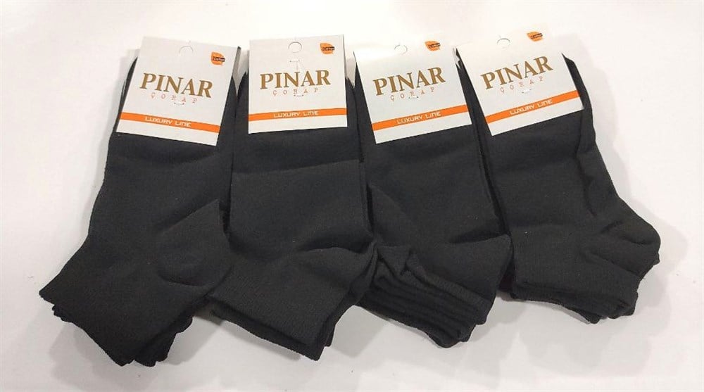 Pınar Erkek Penye Patik Çorap 12'li Paket Siyah(EC01-13)