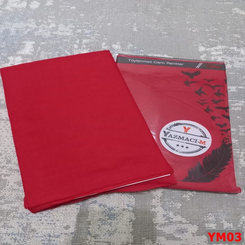 Yazmacım Düz Renk Poşetli Yazma(YM03)