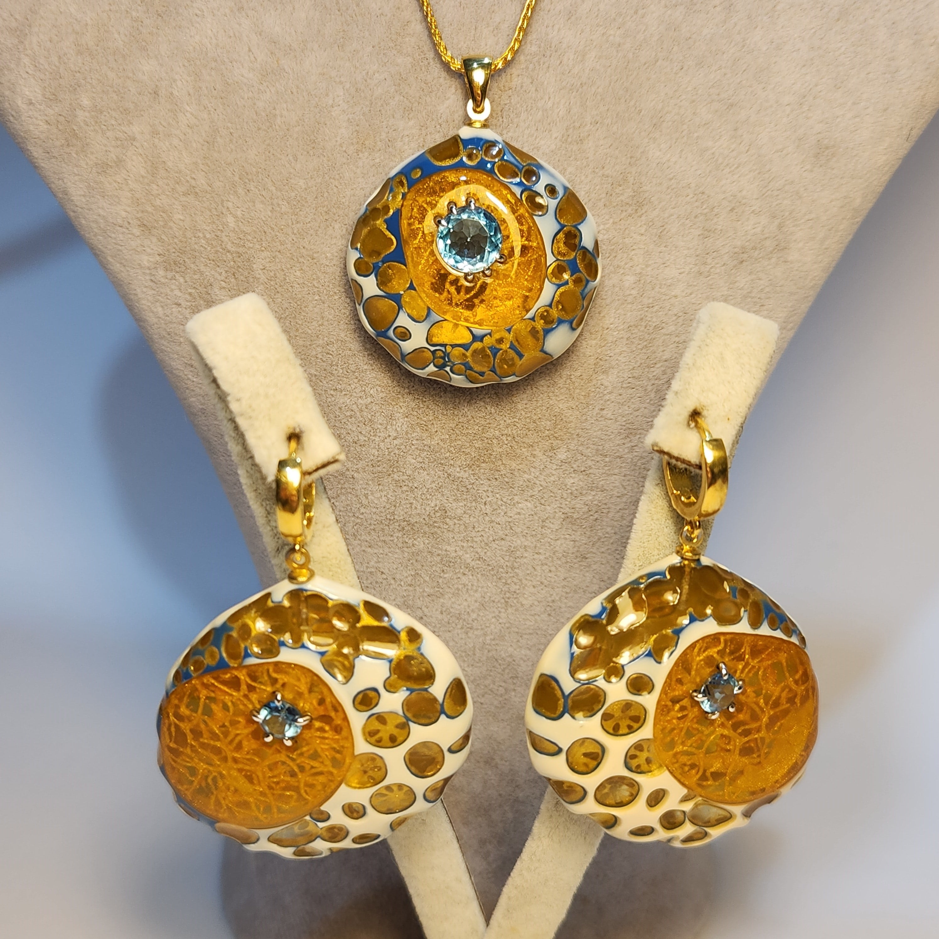 Swiss Blue Topaz Gümüş Set