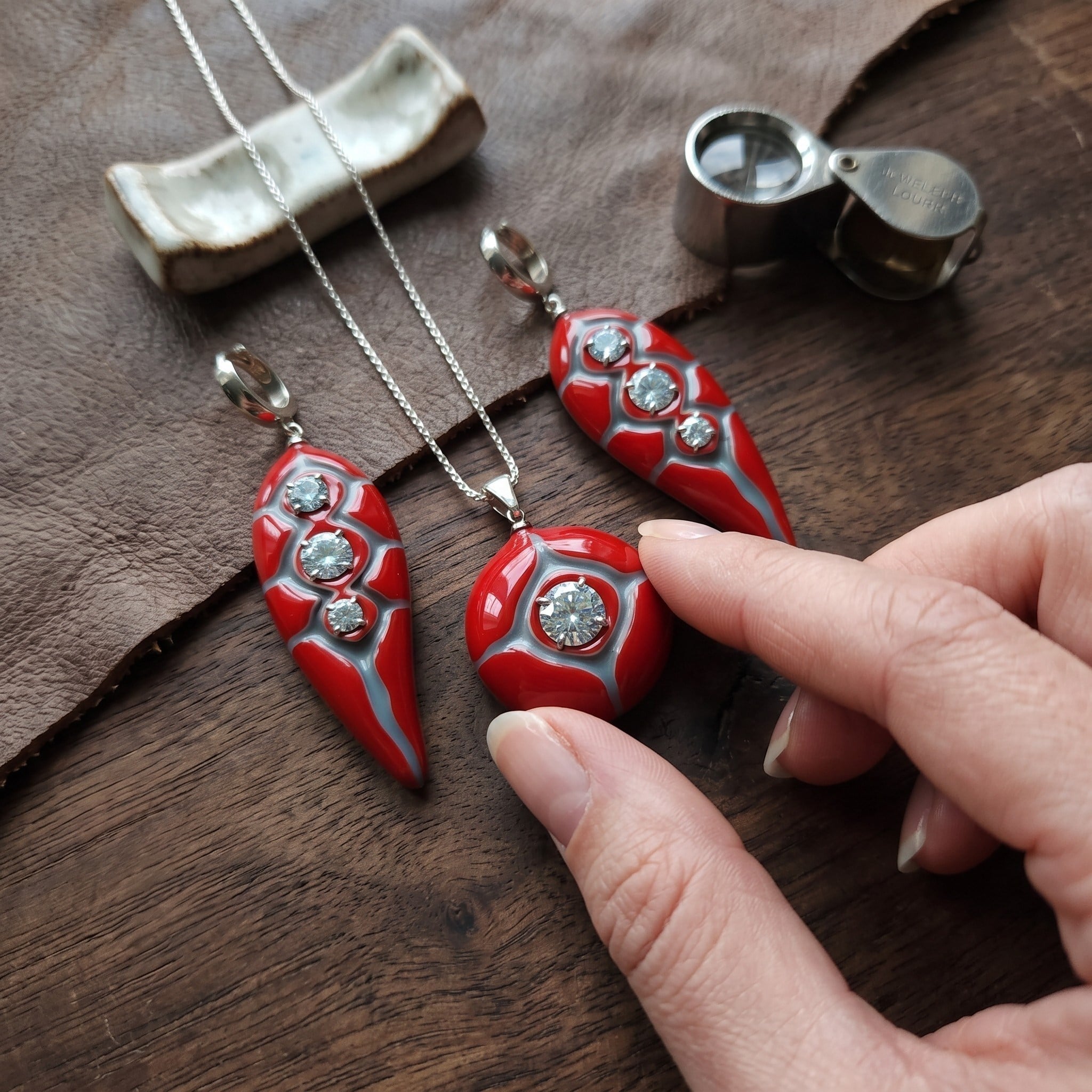 Zirkon Taşlı Tasarım Gümüş Set