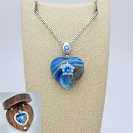 6 mm Zirkon Taşlı Bakalit Gümüş Kolye