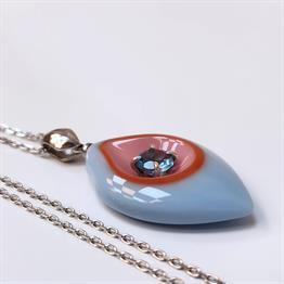 Swiss Blue Topaz Epoksi Gümüş Kolye