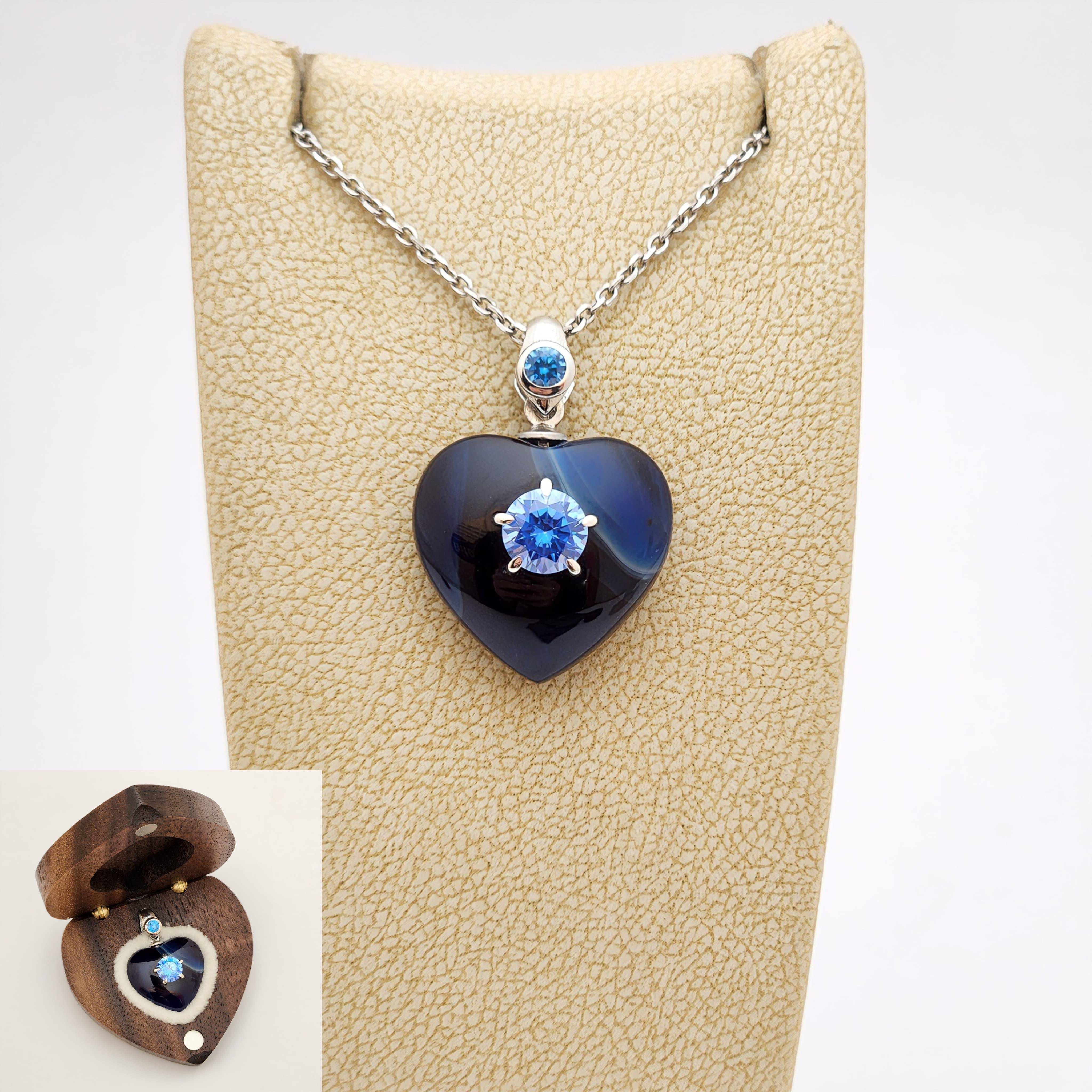 6 mm Zirkon Taşlı Bakalit Gümüş Kolye