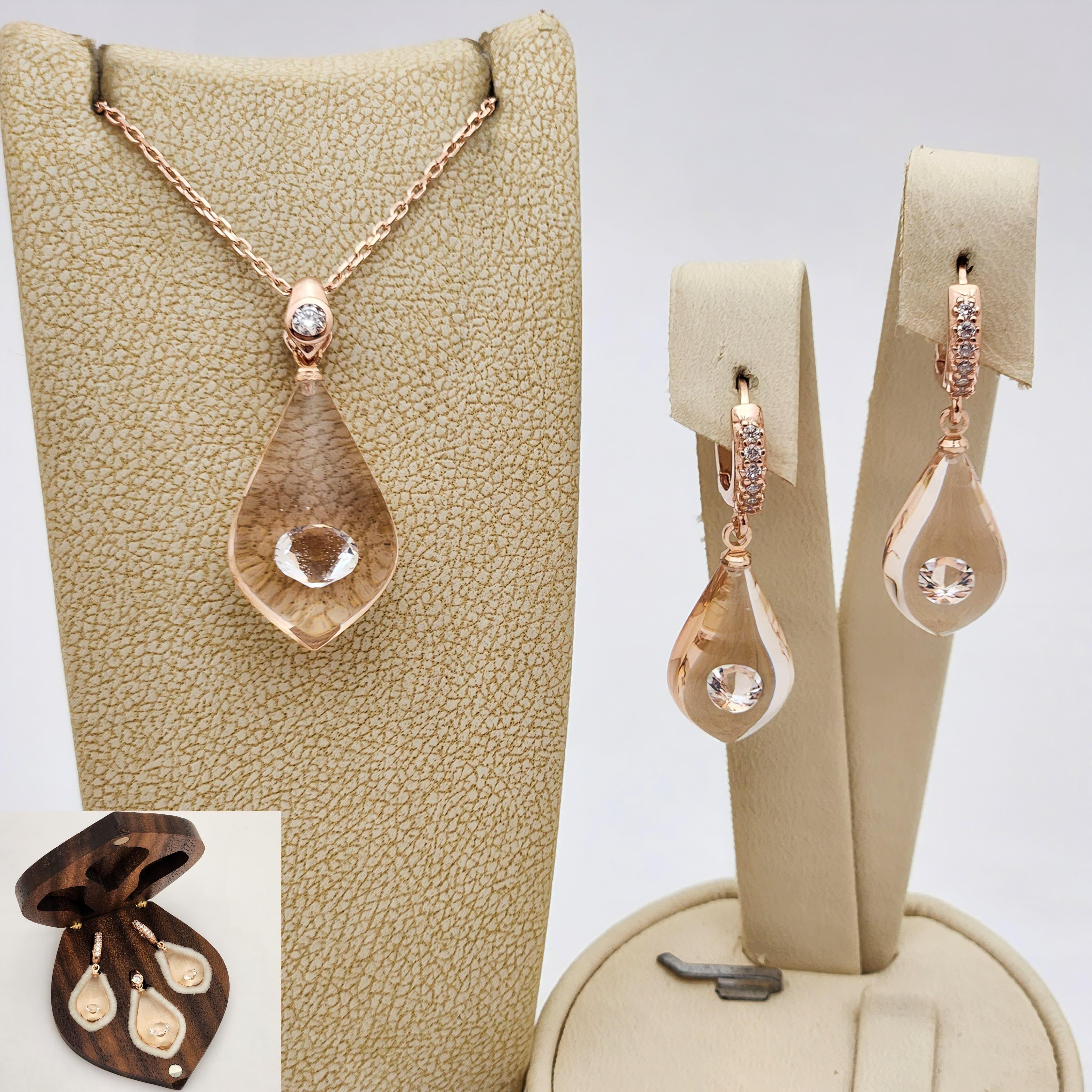 Beyaz Zirkon Taşlı Gümüş Set