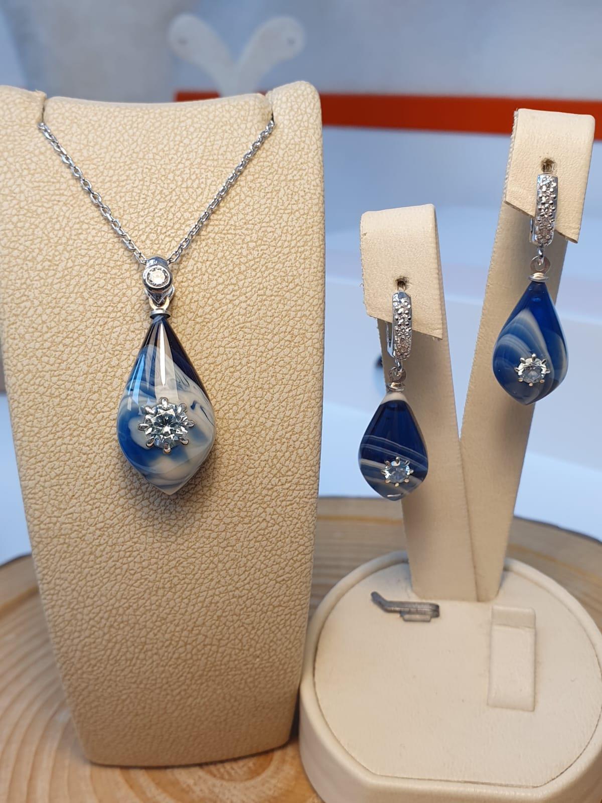 Zirkon Taşlı Bakalit Sıkma Kehribar Gümüş Set