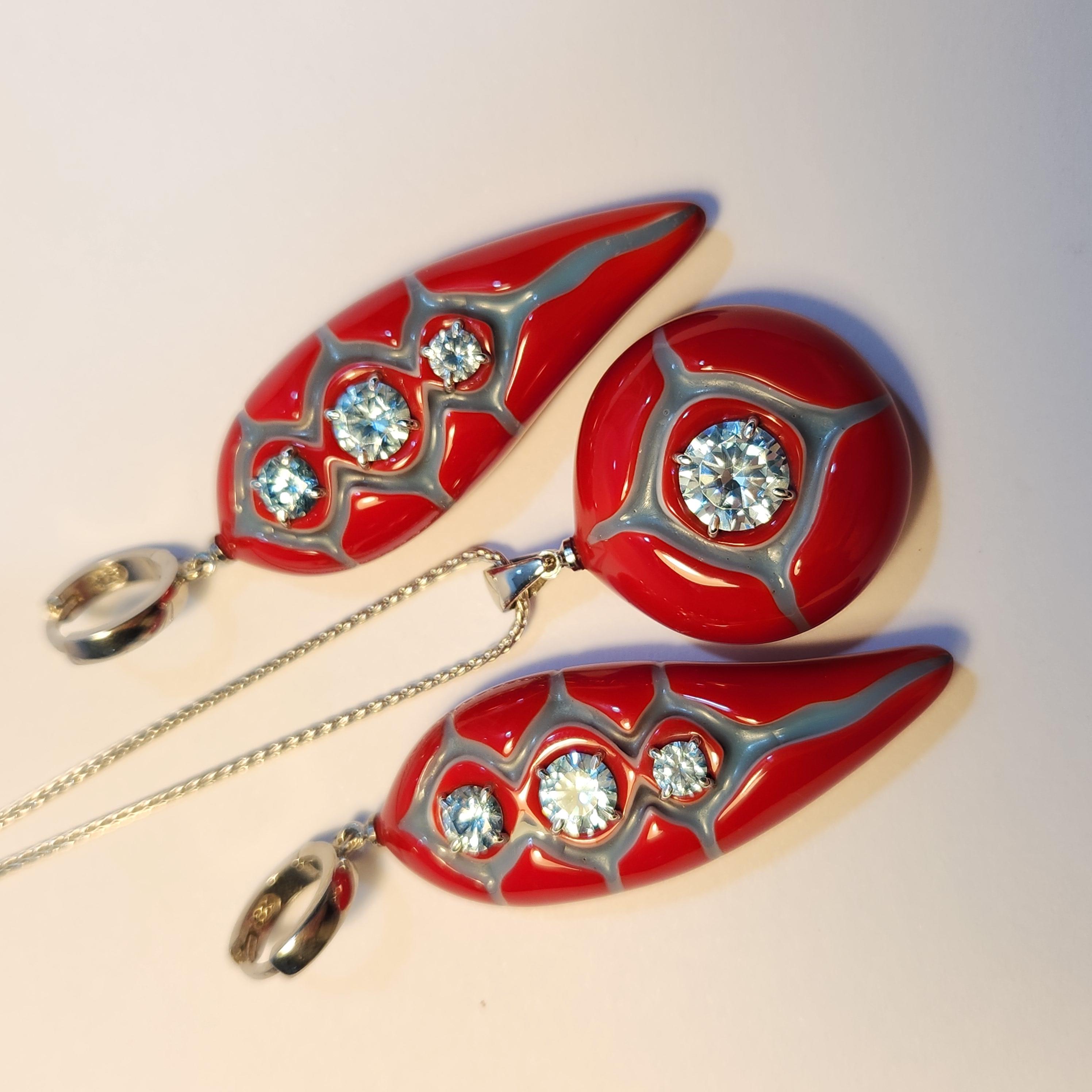Zirkon Taşlı Epoksi Gümüş Set