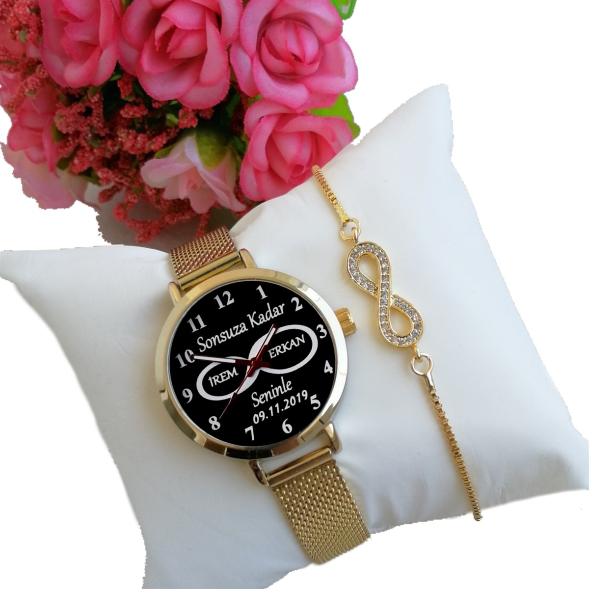 Bayan İsimli Saat Metal Kordon Kişiye Özel Saat Bayan Bileklik Kombin Kol  Saati Bayana Hediye