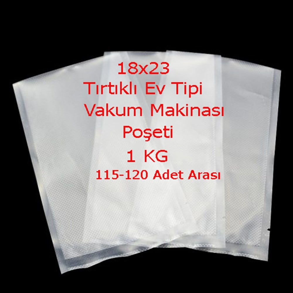 18x23 Cm Ev Tipi Tırtıklı Gıda Vakum Poşeti (100 Adet)