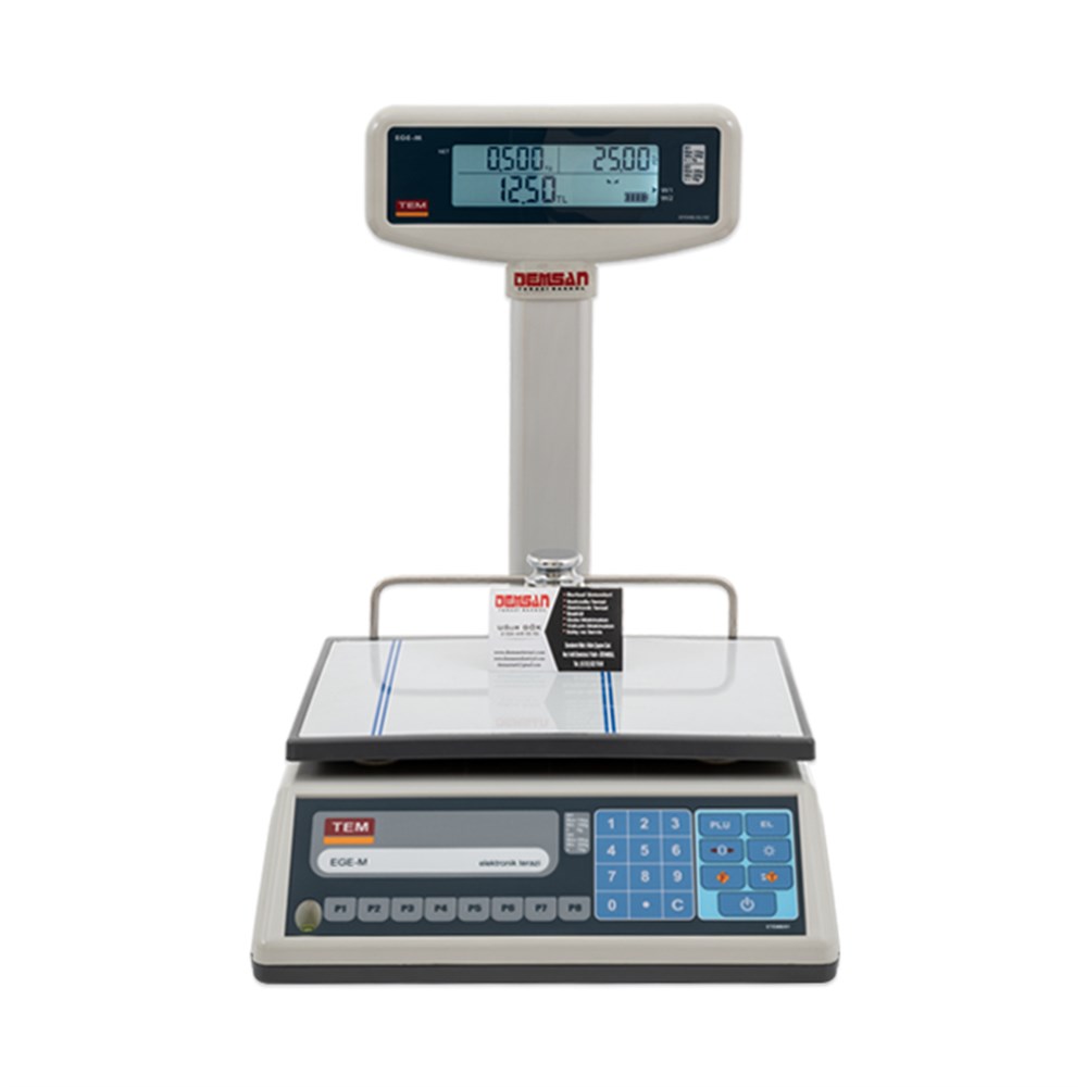 EGE-LCD 30 Kg 5-10 Gr T Boyun Onaylı Fiyat Hesaplamalı Terazi