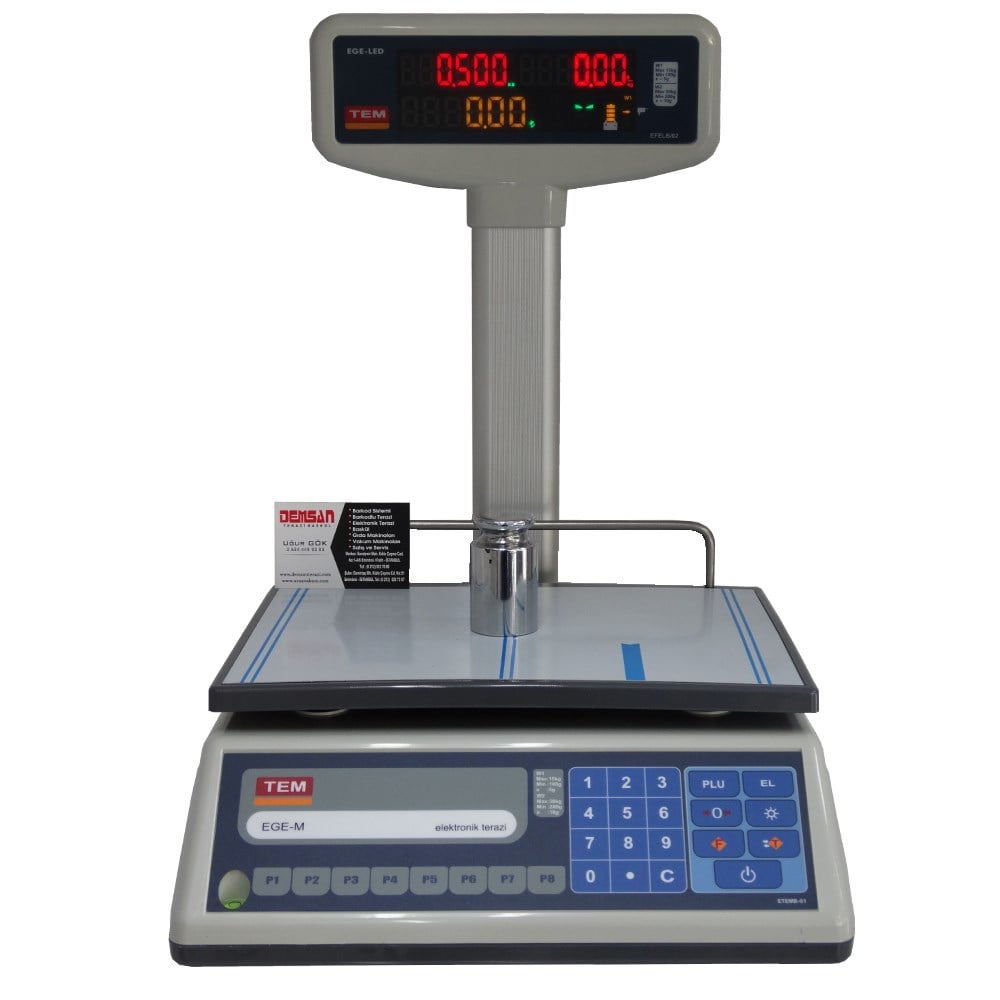 TEM EGE V2 30 Kg 5-10 Gr T Boyun Fiyat Hesaplamalı Terazi