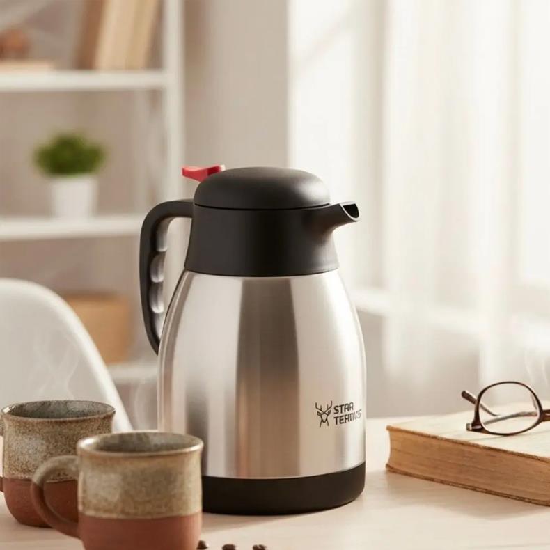 Star Termos 2 Litre Çift Kat Paslanmaz Çelik Termos | Piknik Kamp Outdoor Ofis Otel Kafe Okul |