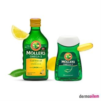 Möller's Limon Aromalı Balık Yağı 250 ml Ve Möller's 60 Kapsül