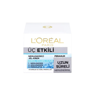 LOreal Paris Üç Etkili Ferahlık Yoğun Nemlendirici Jel Krem 50 Ml