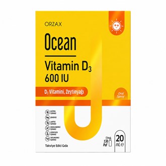 Orzax Ocean Vitamin D3 600 IU Sprey 20 ml